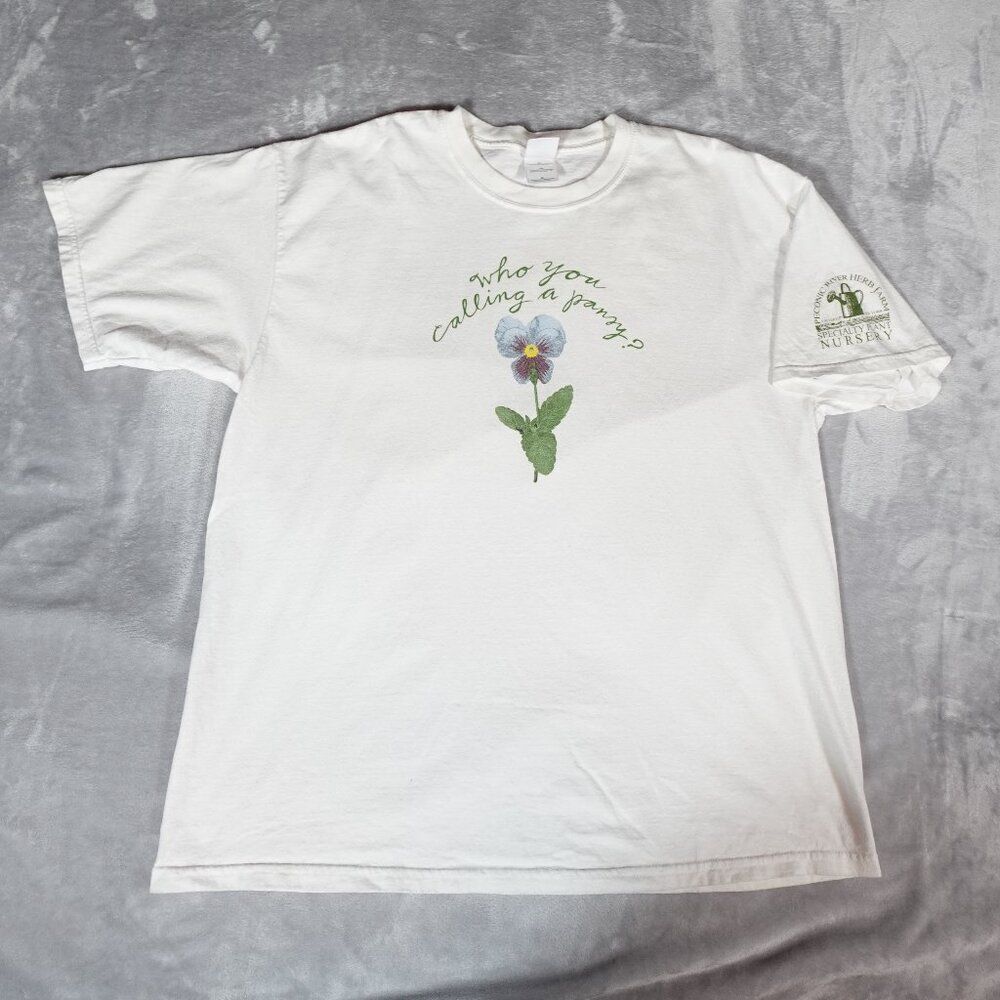 Vintage Peconic River Herb Farm New York T Shirt Mens XL Flower Plants Y2K READ - Picture 4 of 8